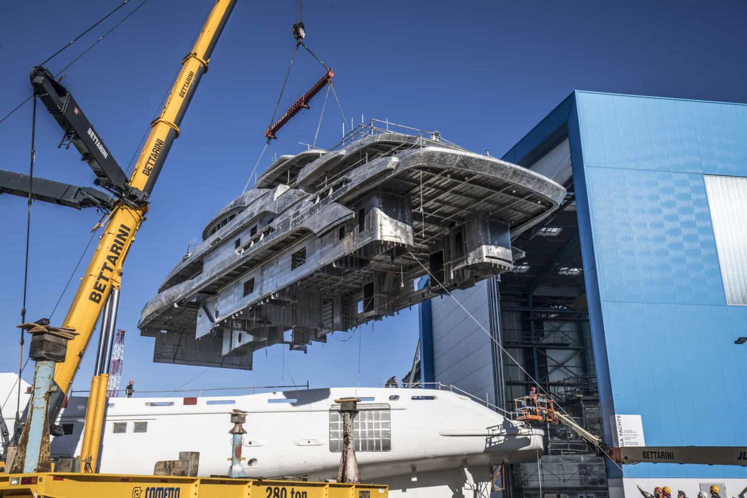 Benetti-FB274-hull-and-superstructure-have-now-bee